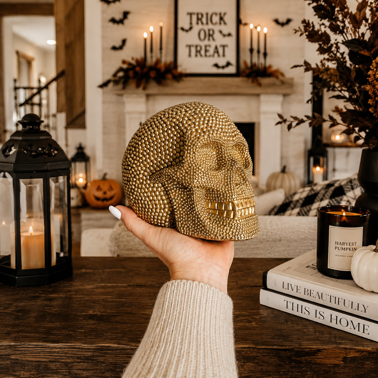 Skull Head Halloween Tabletop Decor