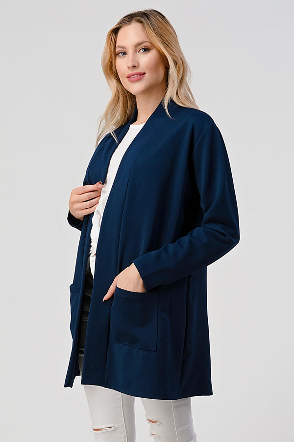 Light, Solid Cardigan with Front Pockets - Cart2u.ro
