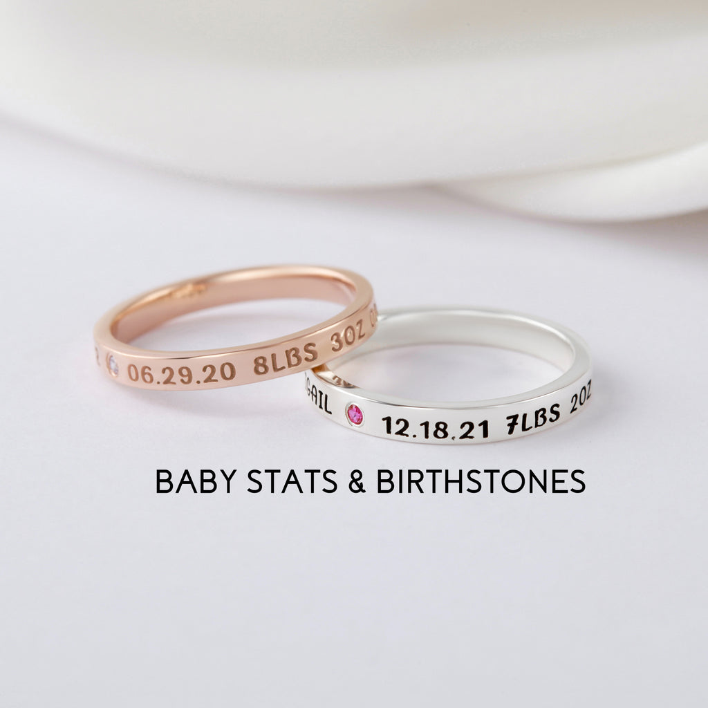 New Mom Ring, First Time Mother Gift, Baby Name Ring - Cart2u.ro
