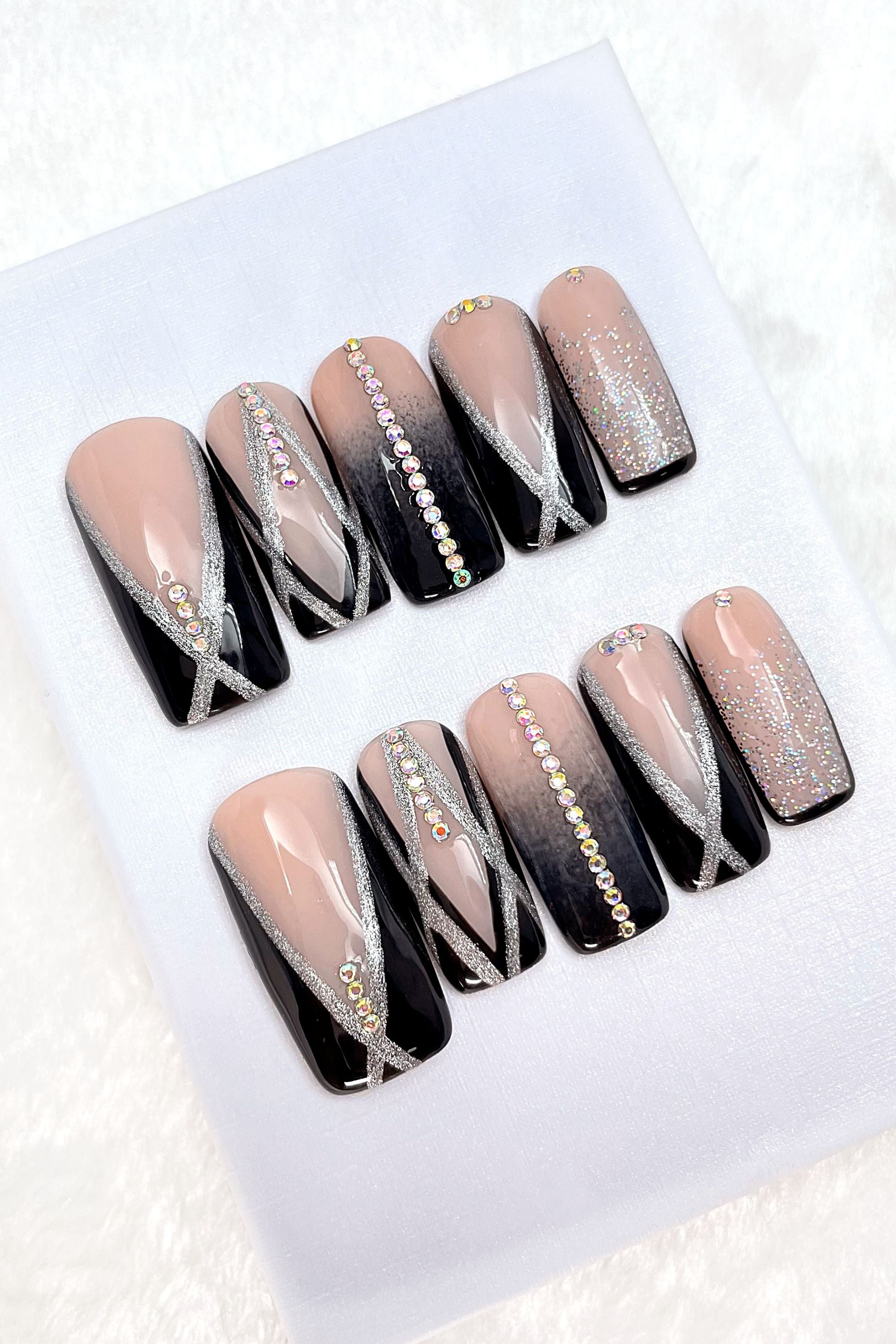 Set Unghii False “Black Glam”