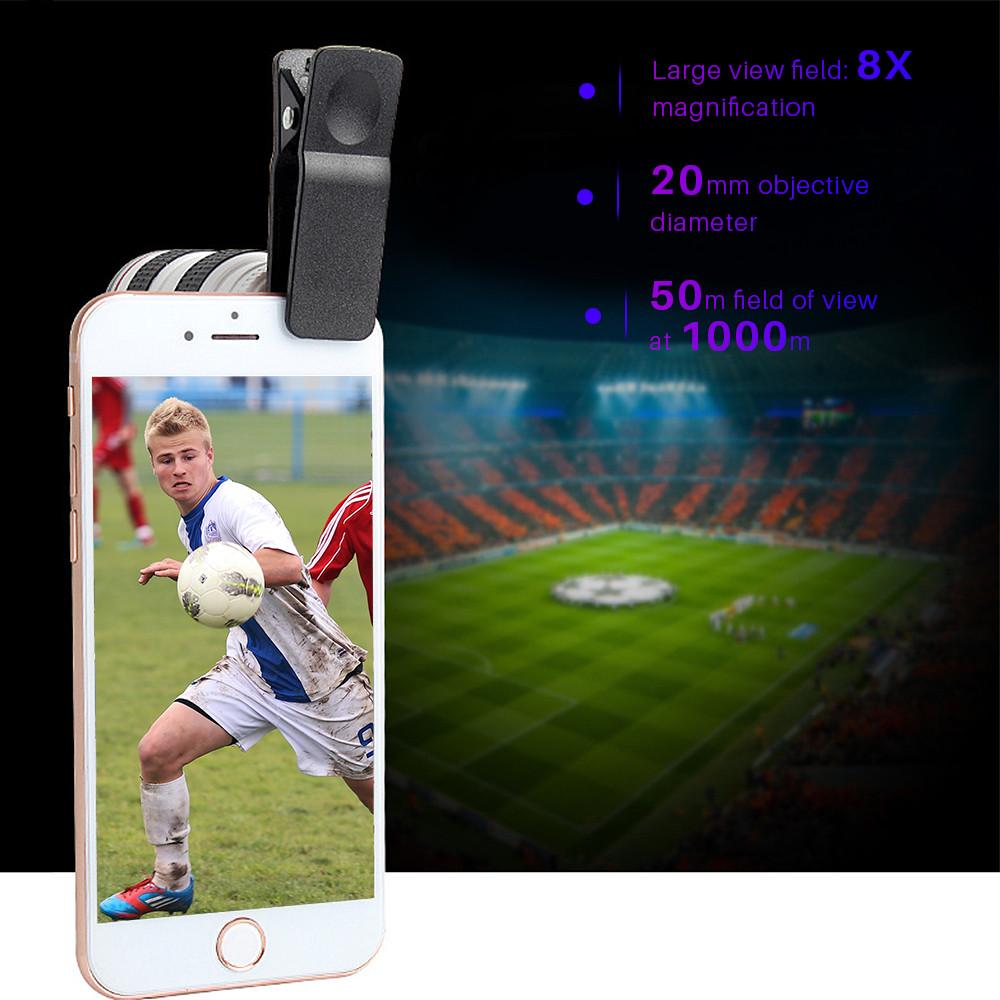 HD Optical Zoom Smartphone Lens with Universal Mobile Phone Clip - Cart2u.ro