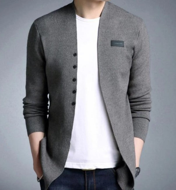 Mens Slim Fit Cardigan with Button Design - Cart2u.ro