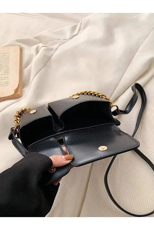 Women black baguette bag squirrel accessory design elegant shoulder - Cart2u.ro