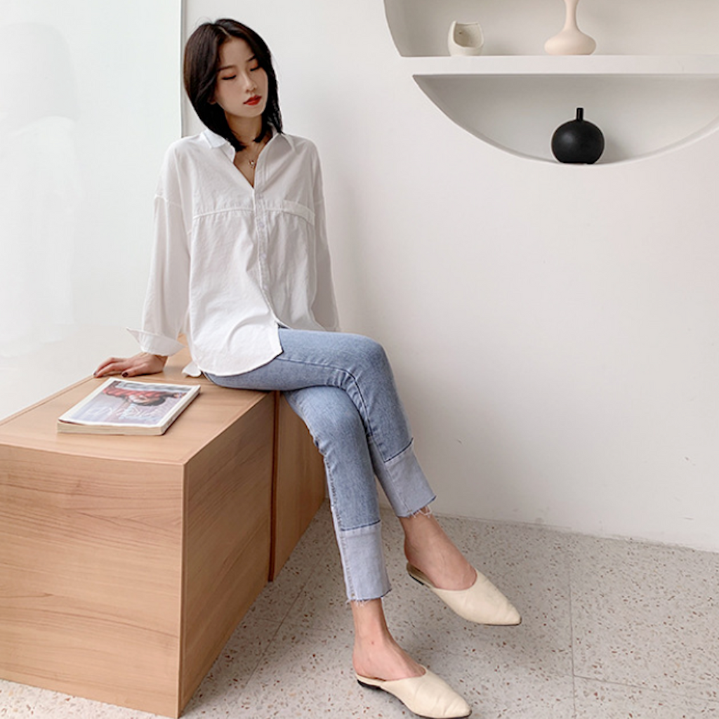 Womens Relaxed Fit Longline Shirt - Cart2u.ro