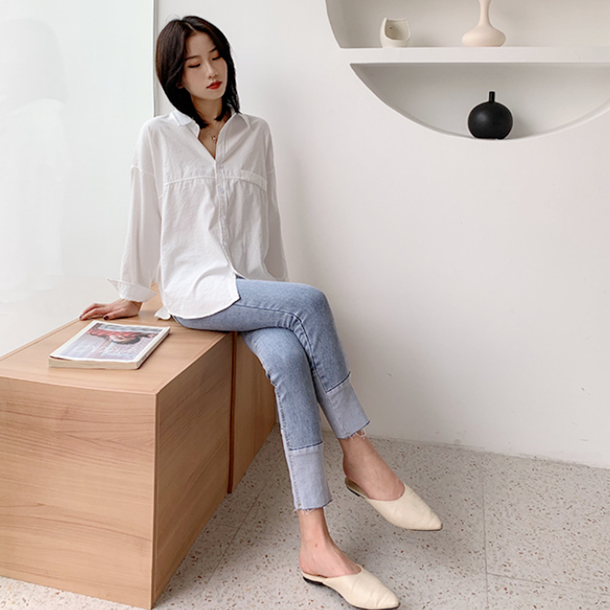 Womens Relaxed Fit Longline Shirt - Cart2u.ro