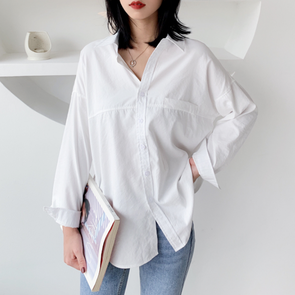 Womens Relaxed Fit Longline Shirt - Cart2u.ro