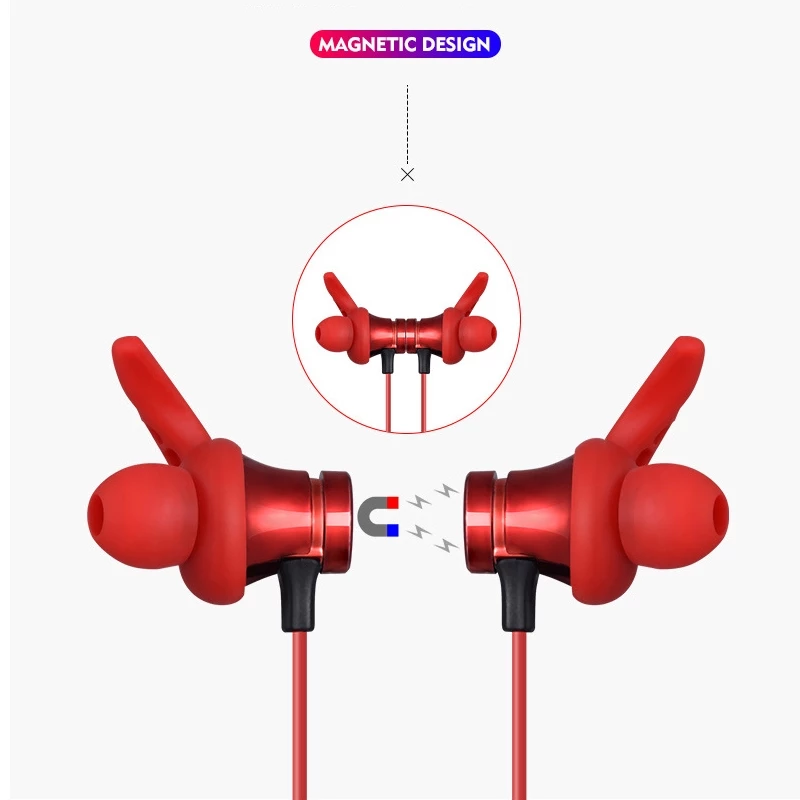 Sports Bluetooth Earphone Magnetic Wireless Headset Support TF - Cart2u.ro
