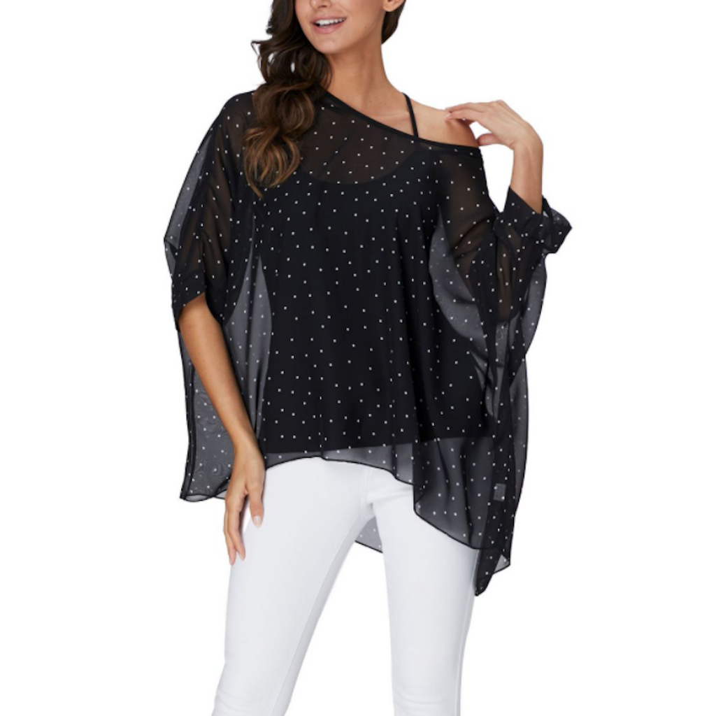Womens Polkadot Chiffon Tunic Top - Cart2u.ro