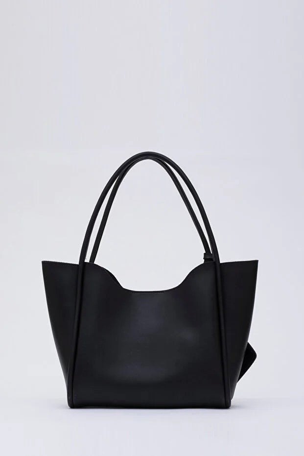 Black SHK108 faux leather women hand shoulder bag with wallet makeup - Cart2u.ro