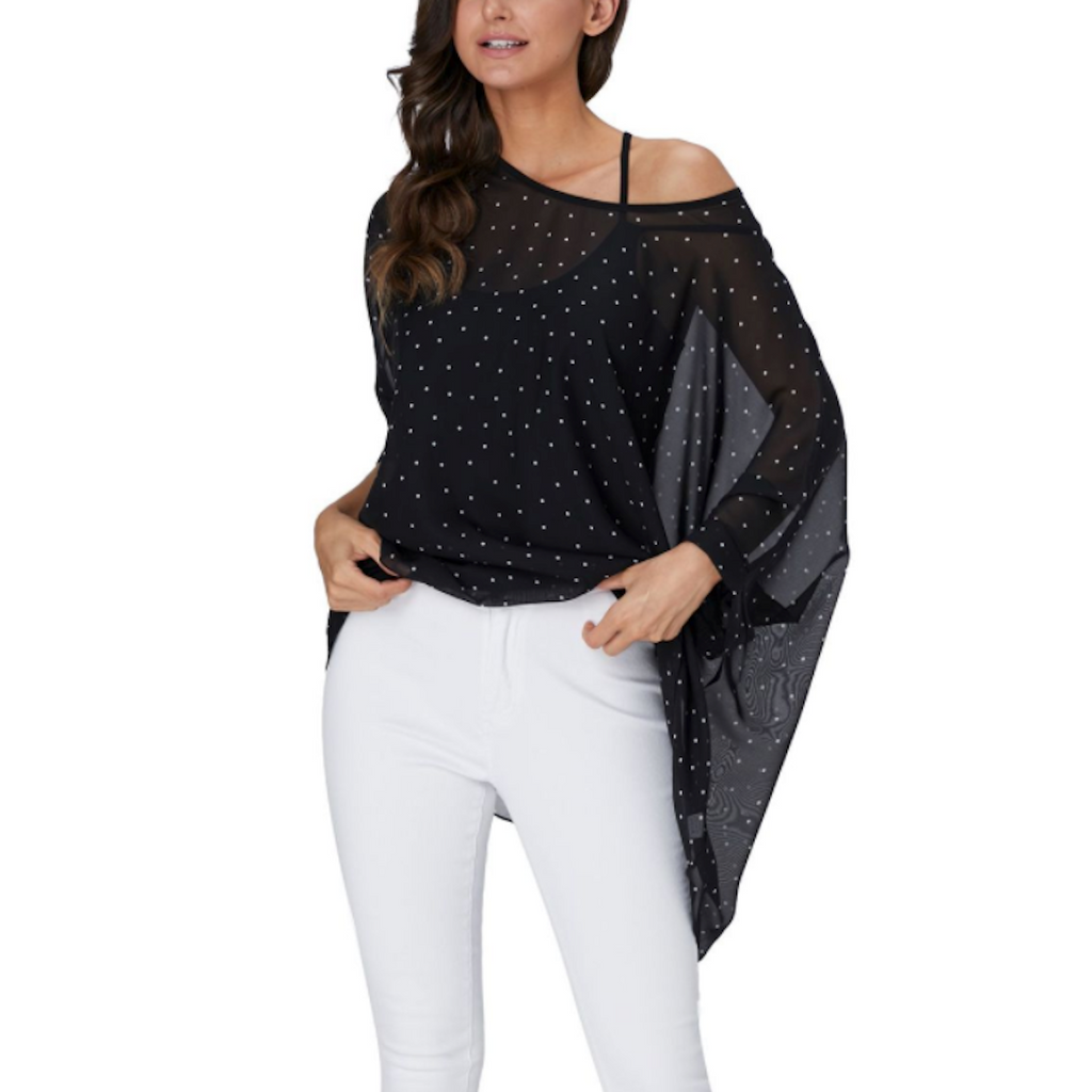 Womens Polkadot Chiffon Tunic Top - Cart2u.ro