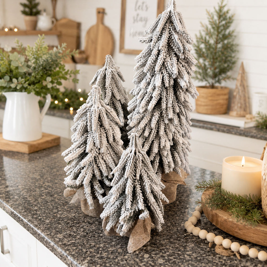 Snow Trees | Flocked Christmas Tree Decor Sets - Cart2u.ro