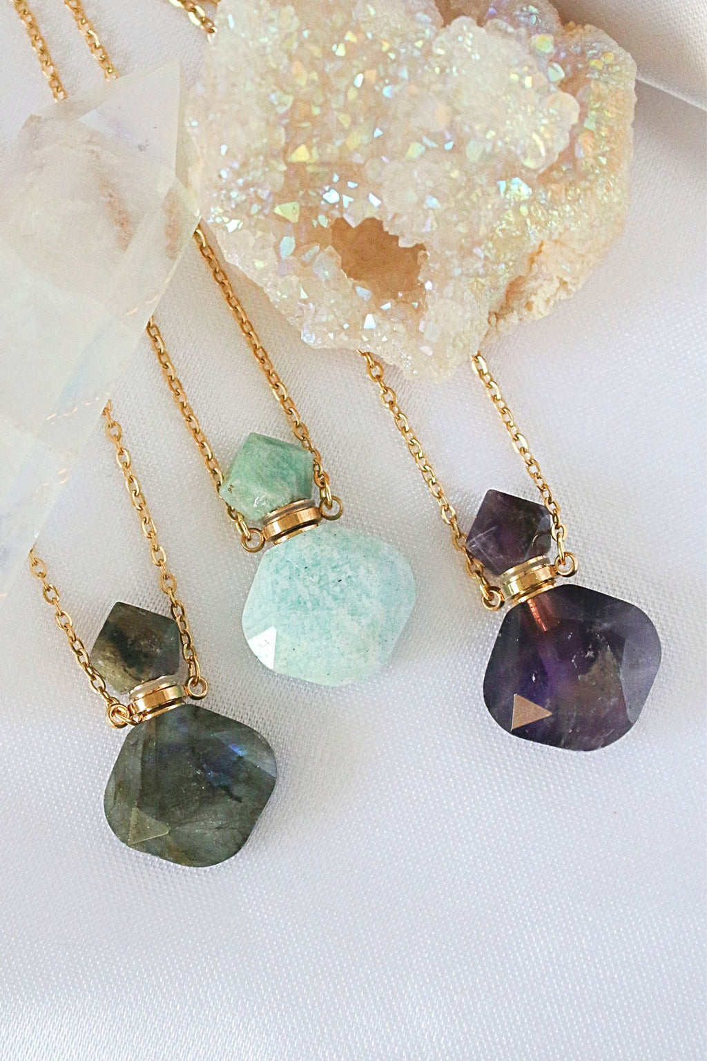 Luxury Mini Crystals Bottles | 24 Karats Natural Crystals Necklaces - Cart2u.ro
