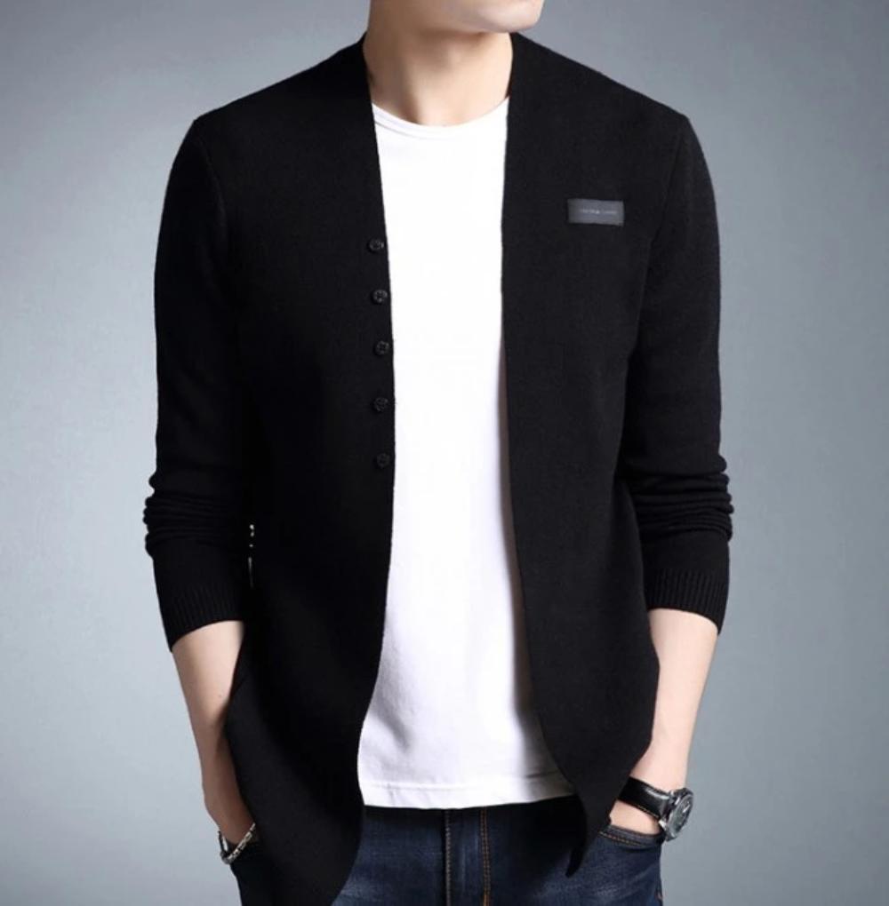 Mens Slim Fit Cardigan with Button Design - Cart2u.ro