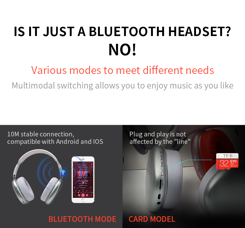 2021 New Wireless Headset HIFI Stereo Bluetooth Headphones - Cart2u.ro
