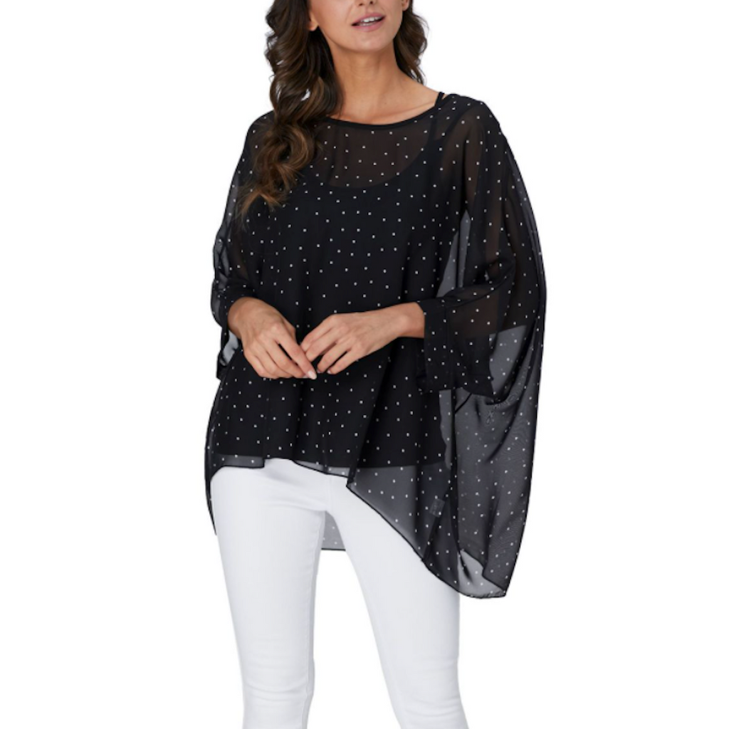 Womens Polkadot Chiffon Tunic Top - Cart2u.ro