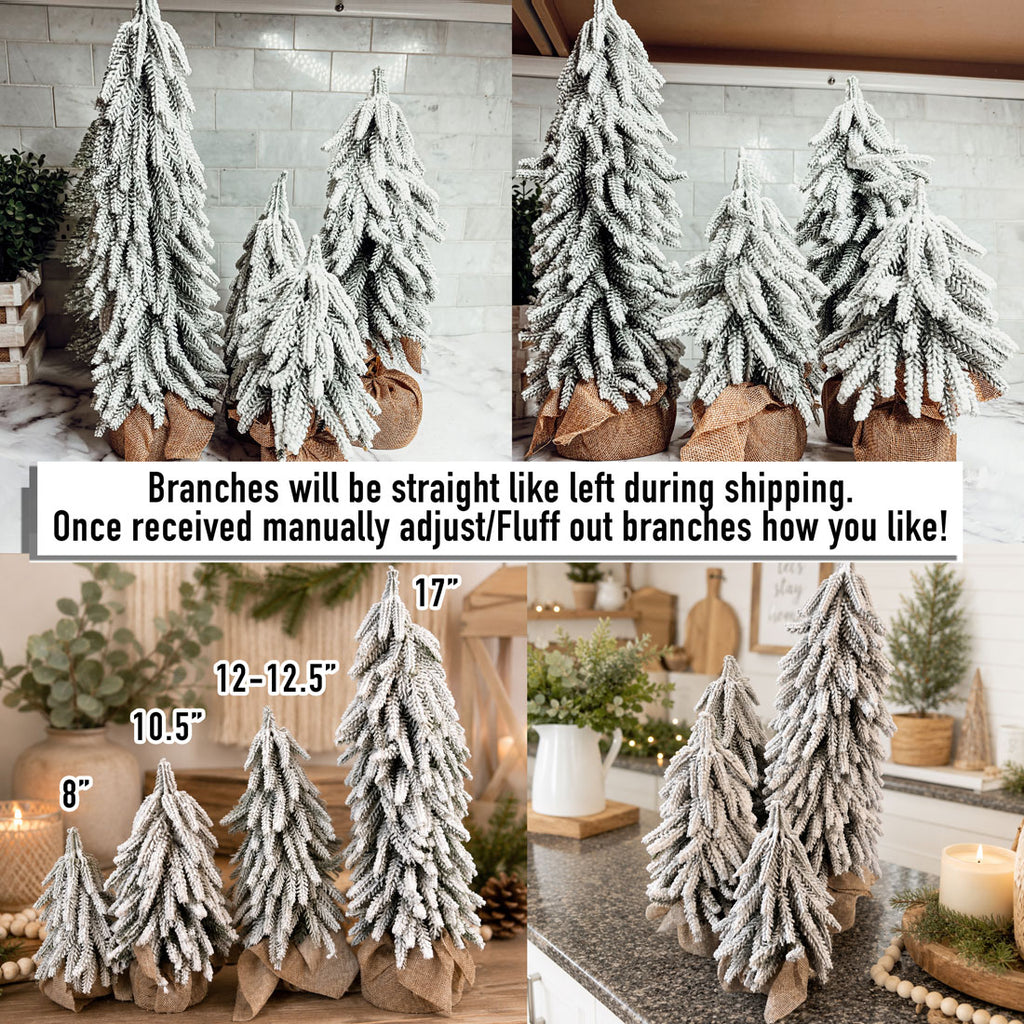 Snow Trees | Flocked Christmas Tree Decor Sets - Cart2u.ro
