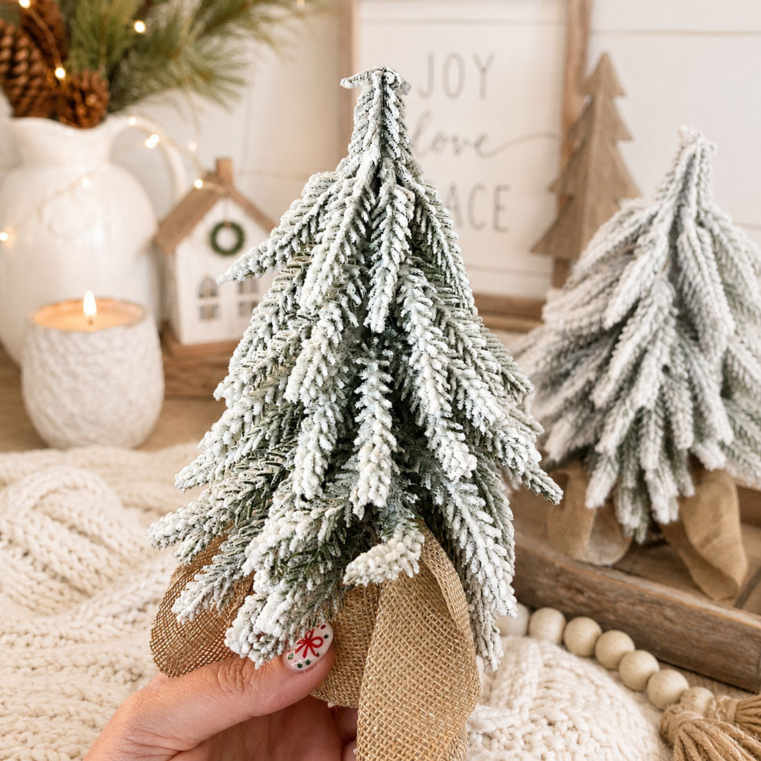 Snow Trees | Flocked Christmas Tree Decor Sets - Cart2u.ro