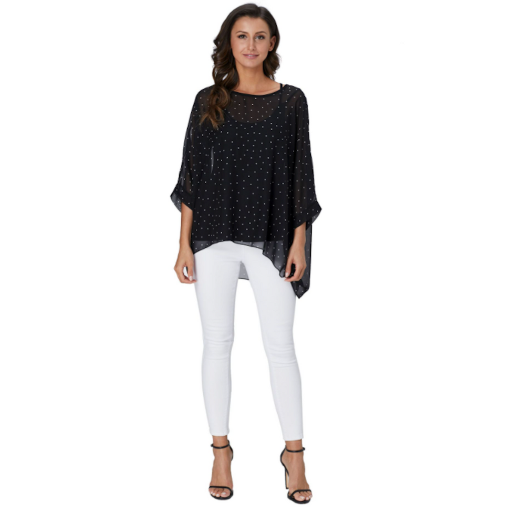 Womens Polkadot Chiffon Tunic Top - Cart2u.ro
