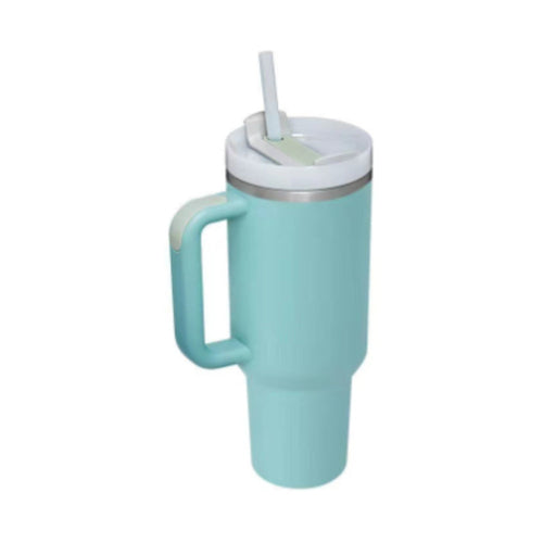 40 Oz Tumbler With Handle Straw Insulated, Stainless Steel Spill Proof - Cart2u.ro