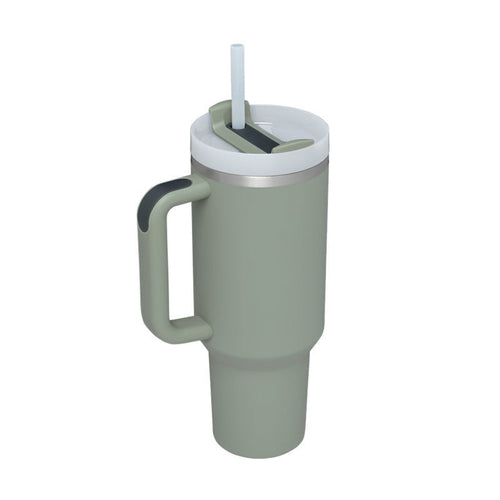 40 Oz Tumbler With Handle Straw Insulated, Stainless Steel Spill Proof - Cart2u.ro