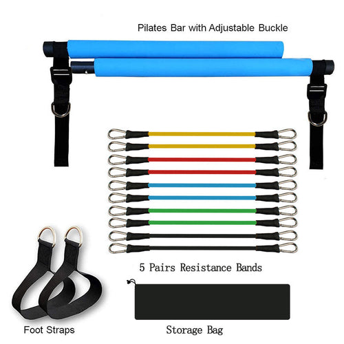Fitness Yoga Pilates Bar Portable Gym Accessories Sport Elastic - Cart2u.ro