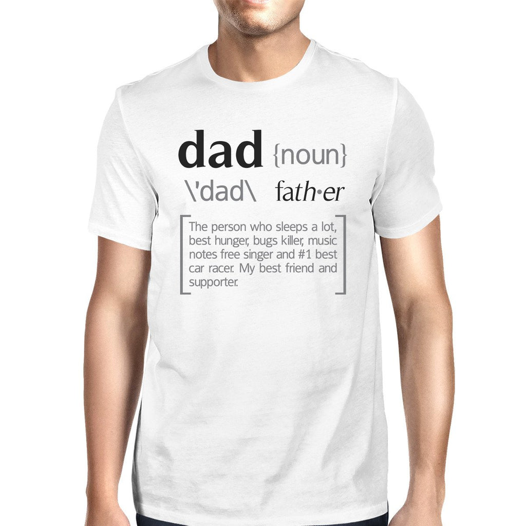 Dad Noun Mens White Cotton Tee Cute Fathers Day - Cart2u.ro