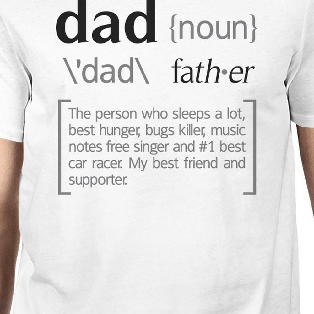 Dad Noun Mens White Cotton Tee Cute Fathers Day - Cart2u.ro