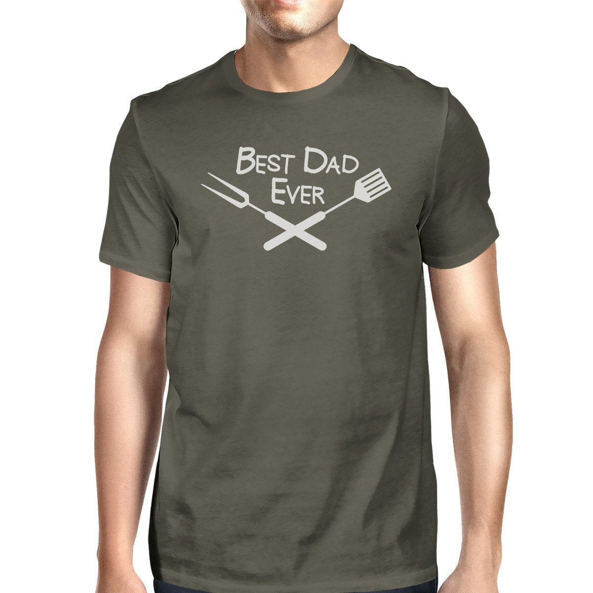 Best Bbq Dad Mens Dark Grey Round Neck Tee Fathers - Cart2u.ro