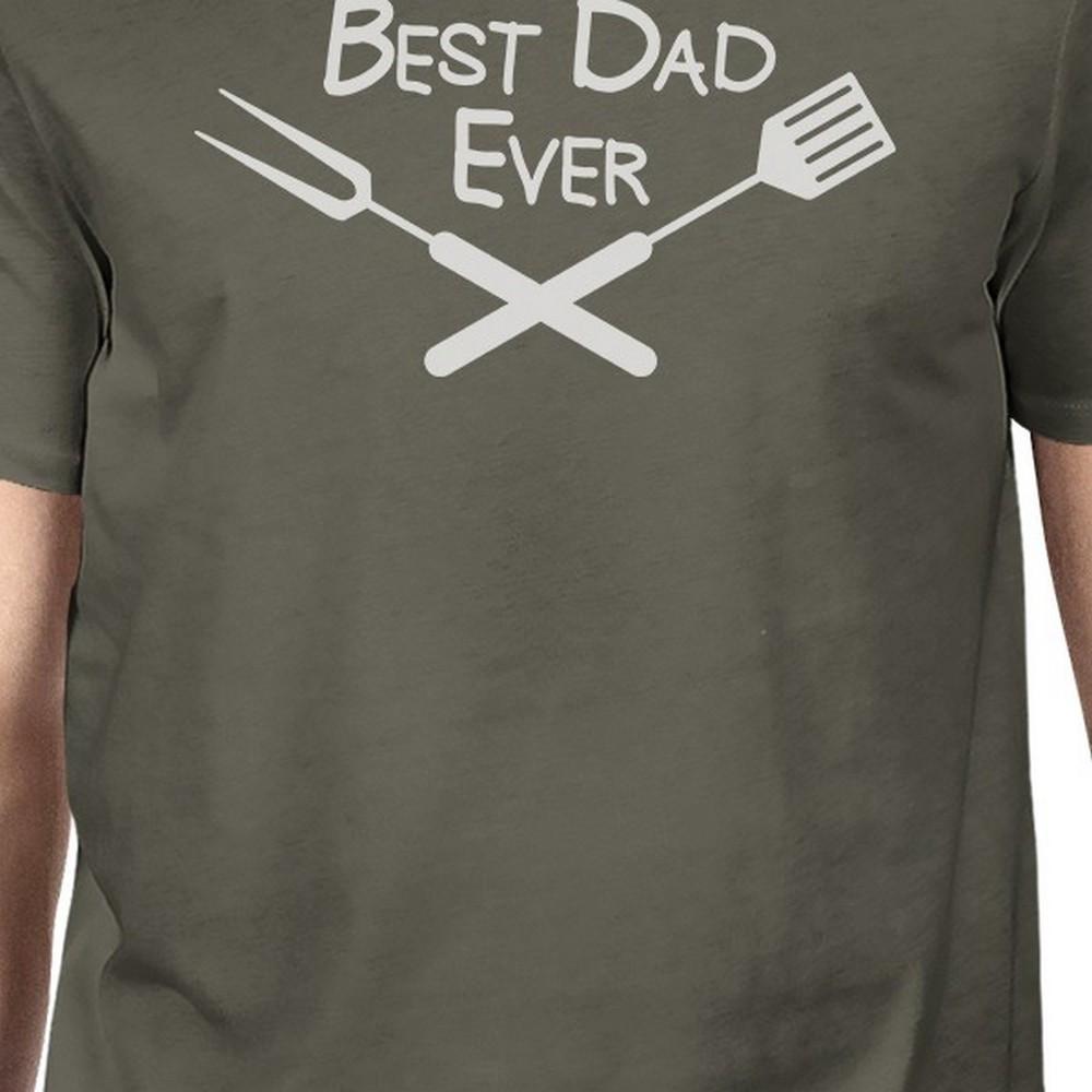 Best Bbq Dad Mens Dark Grey Round Neck Tee Fathers - Cart2u.ro
