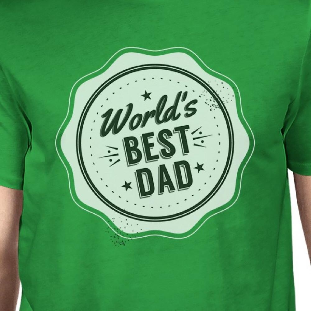 World's Best Dad Green Funny Fathers Day T Shirt