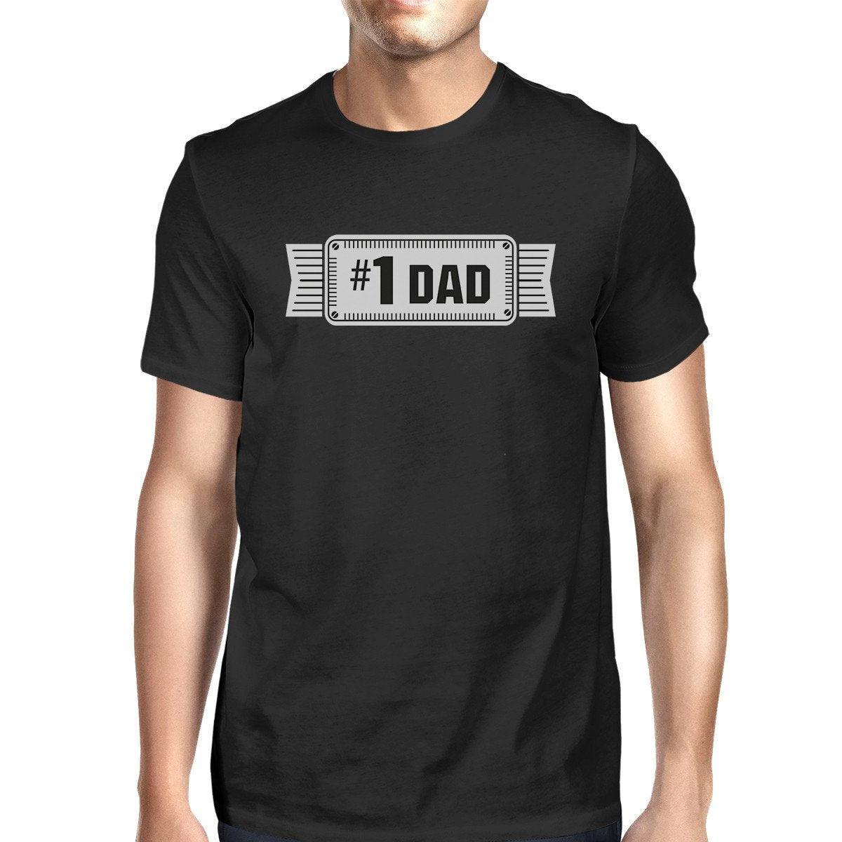 #1 Dad Mens Black Vintage Graphic Tee Funny Gifts - Cart2u.ro