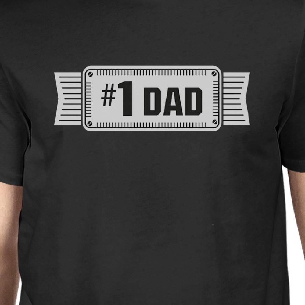 #1 Dad Mens Black Vintage Graphic Tee Funny Gifts - Cart2u.ro