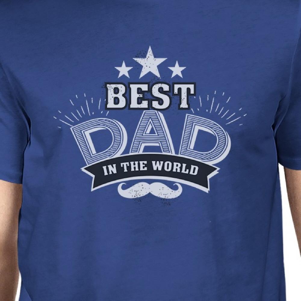 Best Dad In The World Mens Blue Vintage Tee Cute - Cart2u.ro