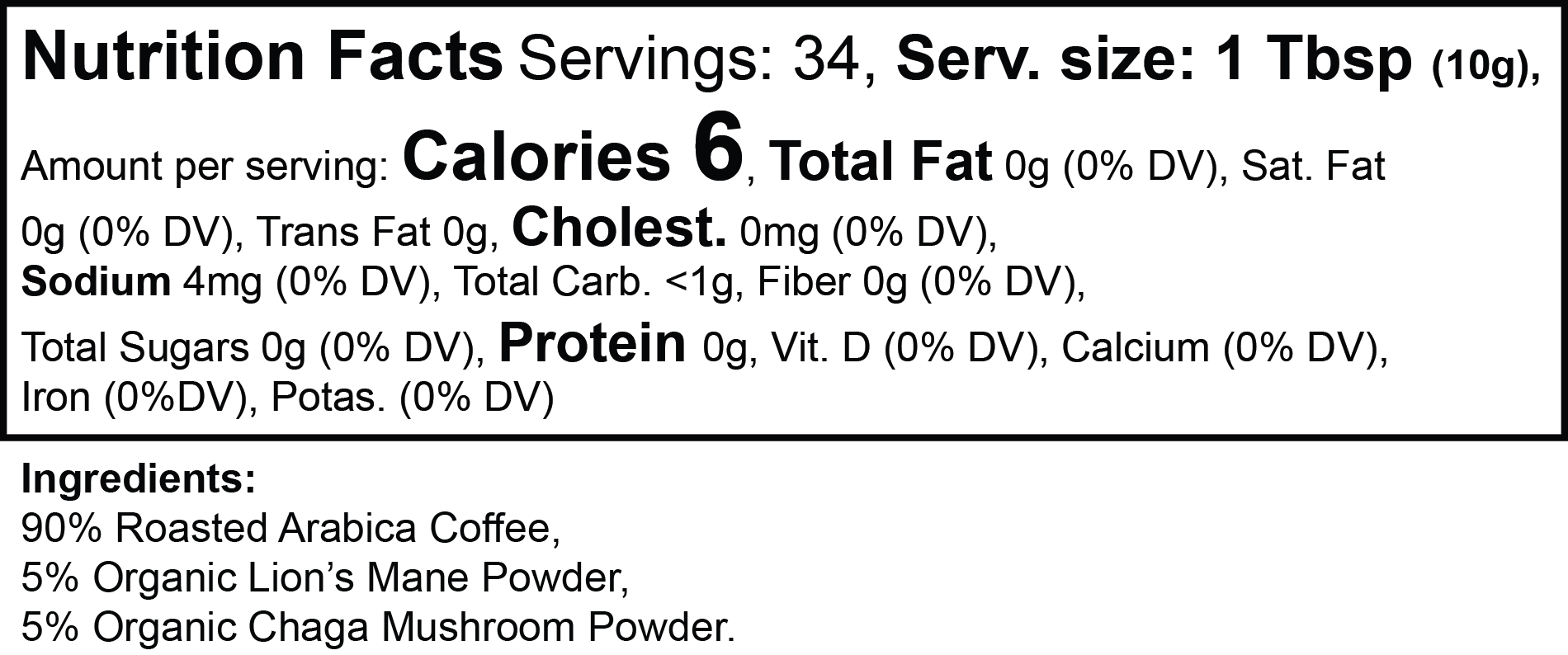 Vitality Mushroom Coffee (Medium Roast) Dark Chocolate, Nutty, Full - Cart2u.ro
