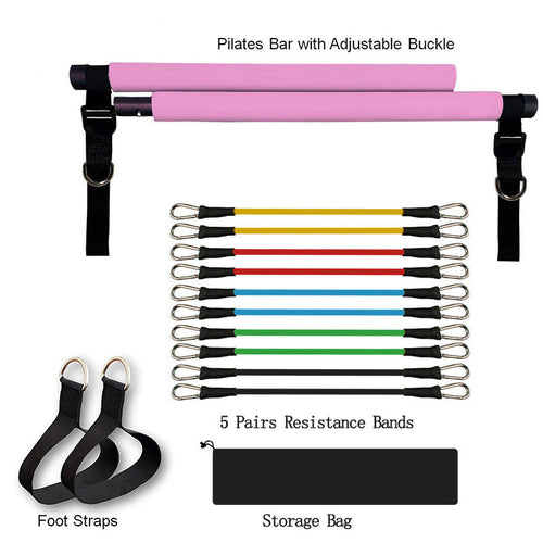 Fitness Yoga Pilates Bar Portable Gym Accessories Sport Elastic - Cart2u.ro