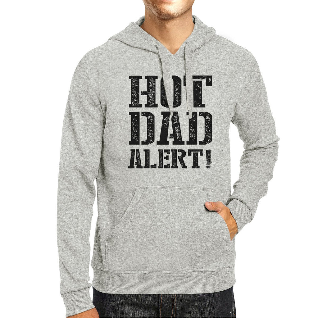 Hot Dad Alert Unisex Grey Hoodie Cute Fathers Day - Cart2u.ro