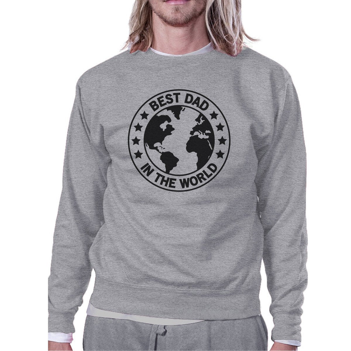 World Best Dad Unisex Grey Cute Sweatshirt Perfect - Cart2u.ro