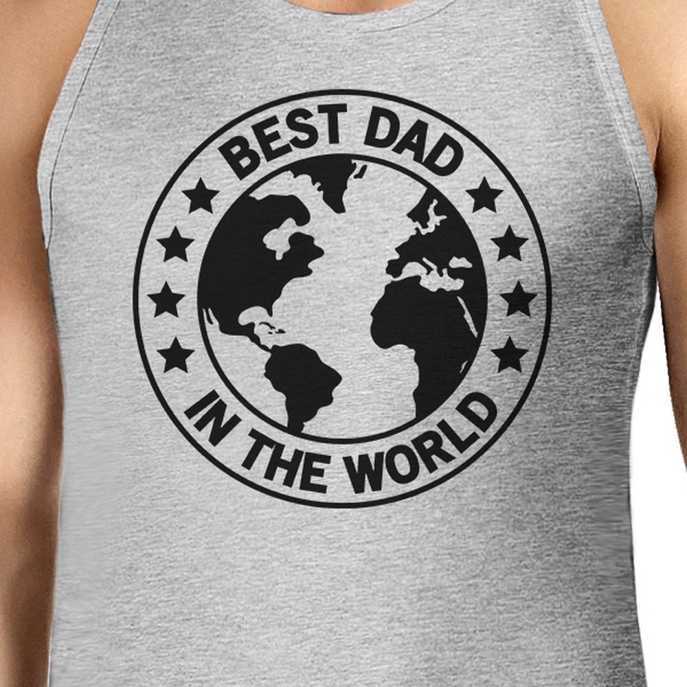 World Best Dad Mens Grey Sleeveless Tee Unique - Cart2u.ro