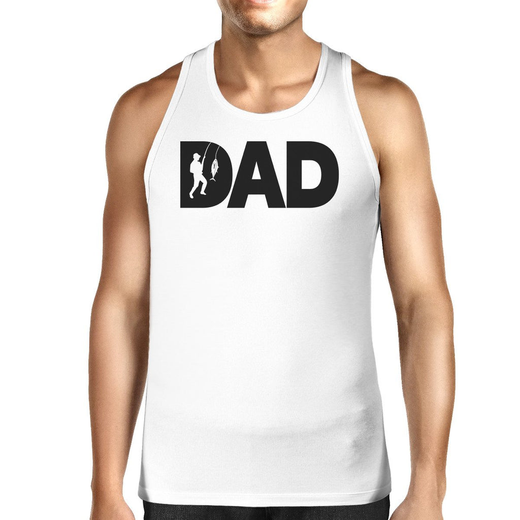 Dad Fish Mens White Graphic Tanks Unique Dad Gifts - Cart2u.ro