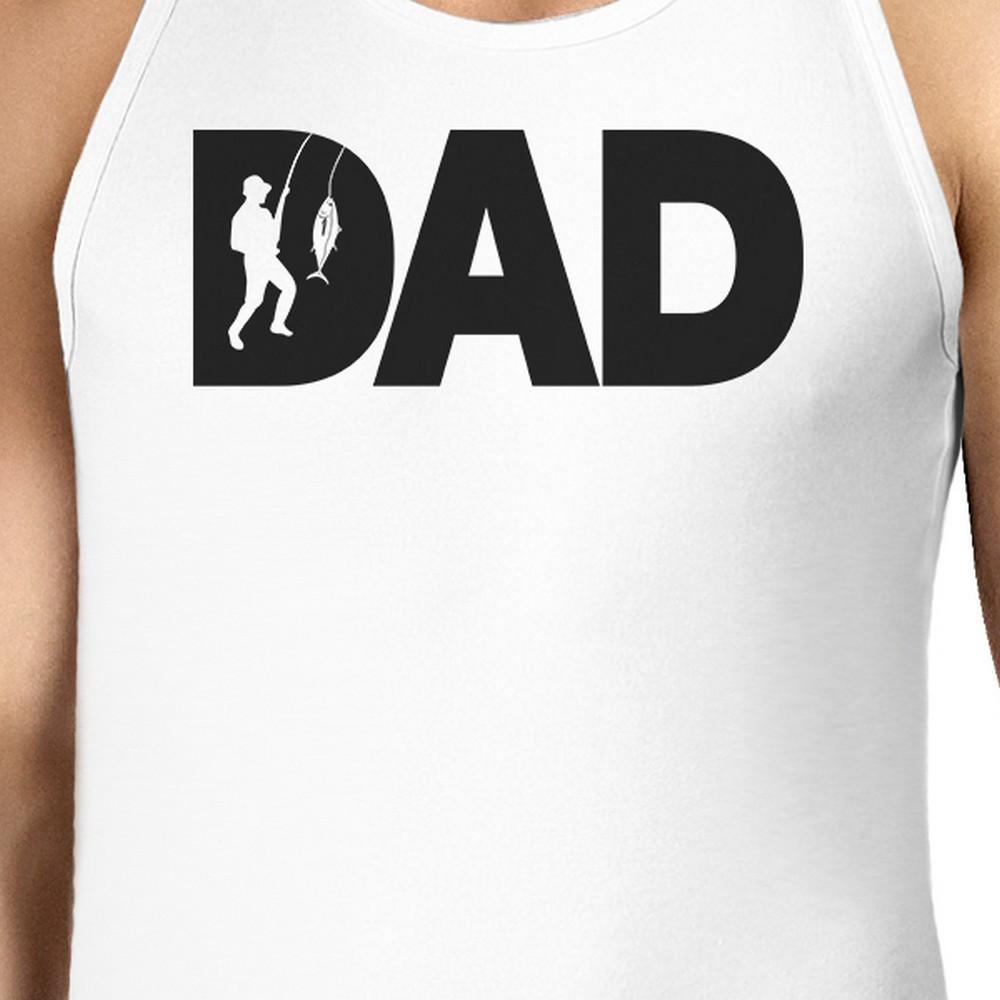Dad Fish Mens White Graphic Tanks Unique Dad Gifts - Cart2u.ro