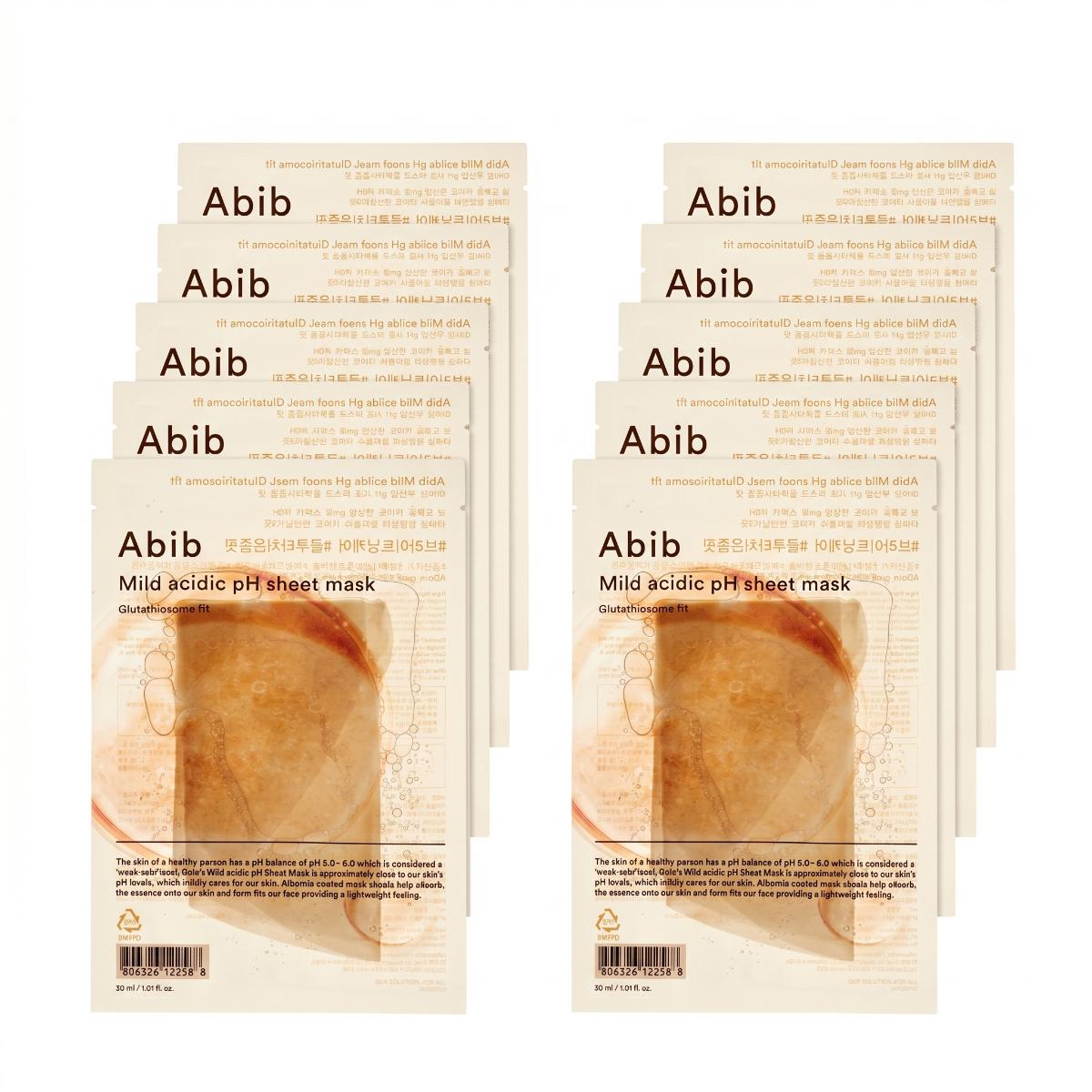Abib Mild Acidic pH Sheet Mask Glutathiosome Fit 10 Sheets