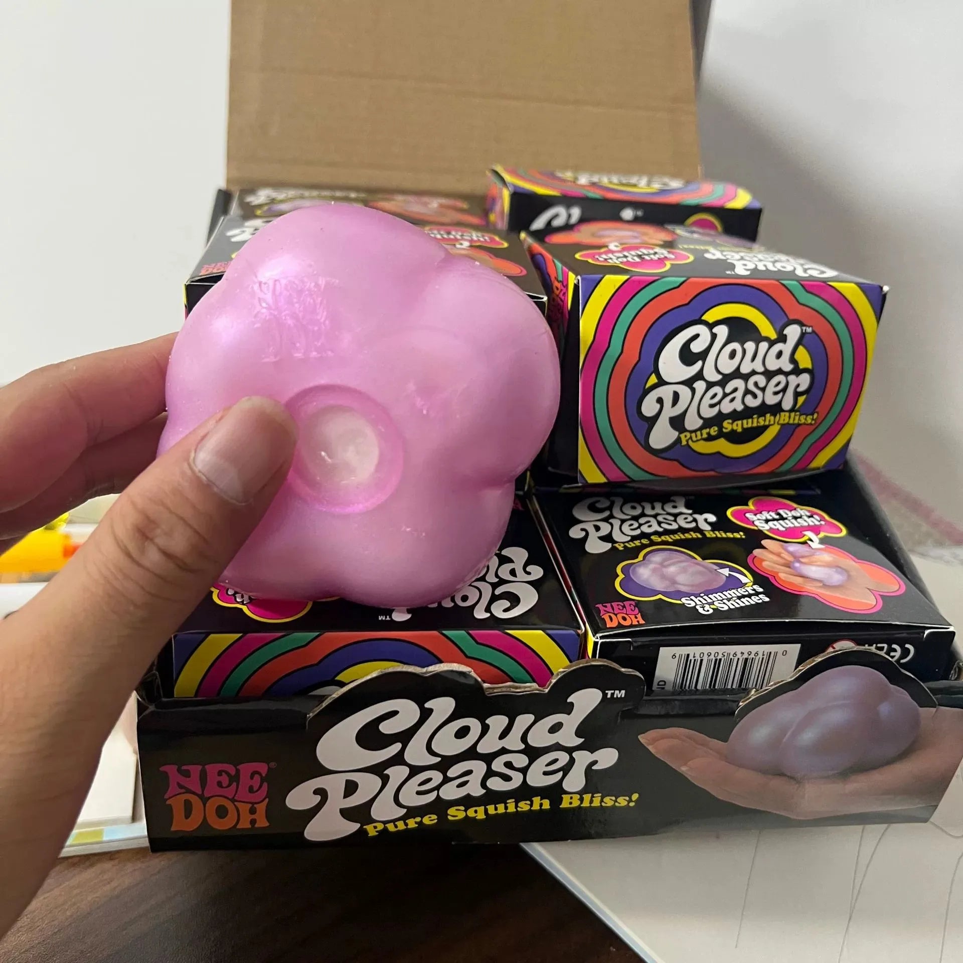 Schylling NeeDoh Cloud Pleaser Squishy Cube Slow Rising Squeeze Toy Anti-Anxiety Stress Relief Fidget For ADHD Focus