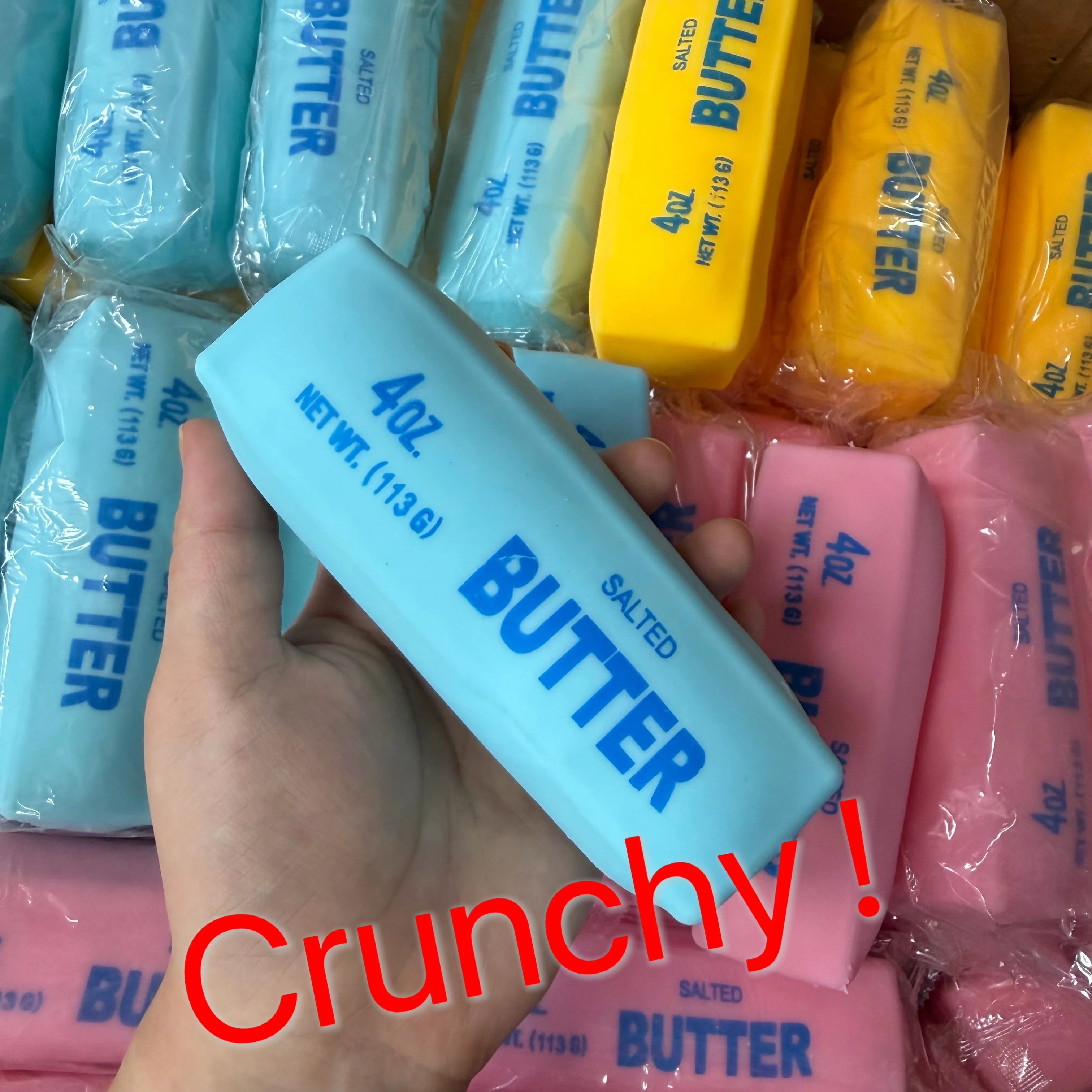 Realistic Butter Stick Squishy Toy Viral Crunchy Squeeze Toy Soft Stress Relief Fidget Sensory Toy Fun Desk Decoration Gift cart2u.ro