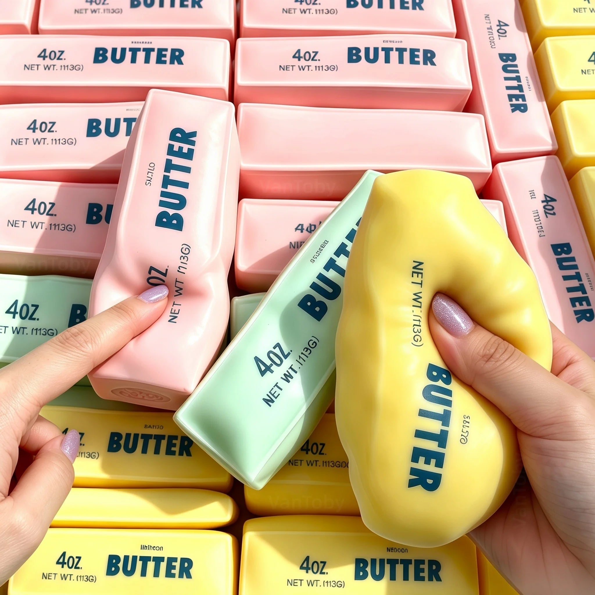 Creative Butter Stick Squishy Fidget Toy Building Block Filling No Rebound Squeeze Toy Adult Sensory Stress Relief Fidget Toy