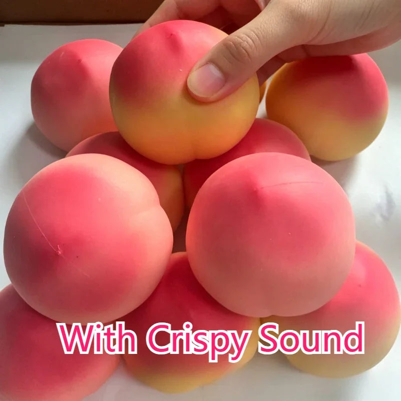 Crispy Sound Peach Fruit Squishy Toy – Slow Rising Stress Relief for Adults, Squeeze Anti-Anxiety Sensory Fidget Toy Daily Joy