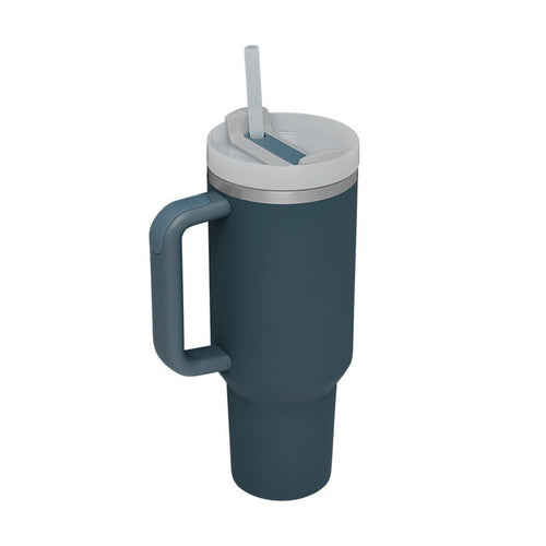 40 Oz Tumbler With Handle Straw Insulated, Stainless Steel Spill Proof - Cart2u.ro