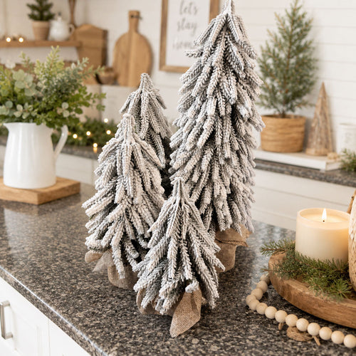 Snow Trees | Flocked Christmas Tree Decor Sets - Cart2u.ro