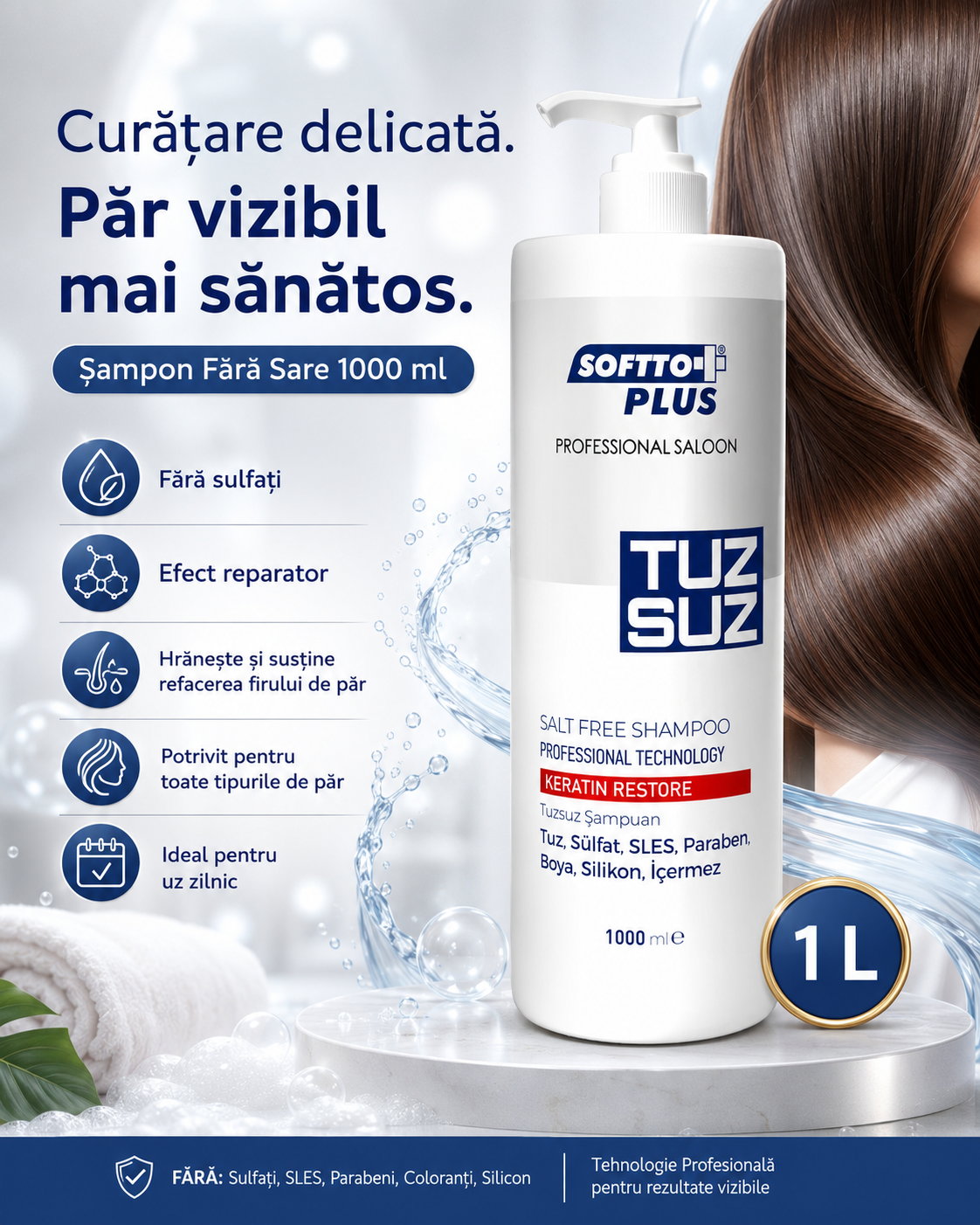 Șampon Fără Sare 1000 ml CRABLAND