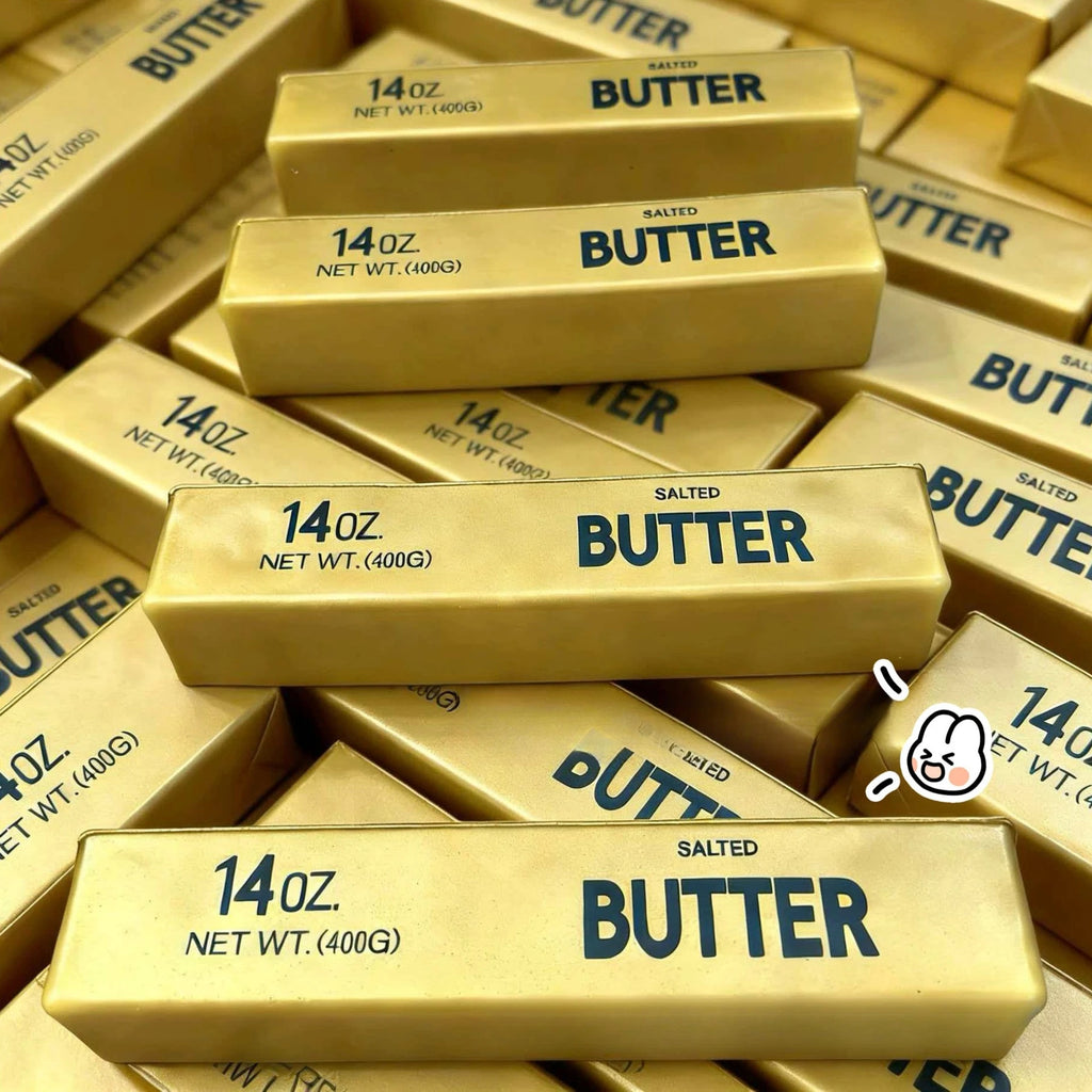 23cm Soft Slow Rebound Butter Stick Squeezing Toy Realistic Butter Sticks Decompression Fidget Toys Gold Squeeze Toy for Adults