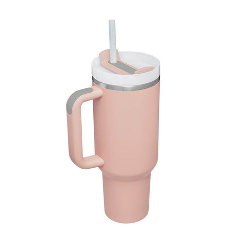 40 Oz Tumbler With Handle Straw Insulated, Stainless Steel Spill Proof - Cart2u.ro